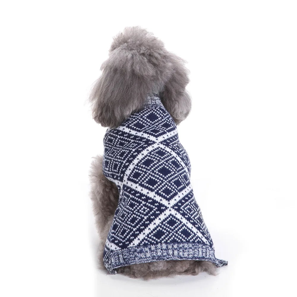 Dog Stripes Sweaters Winter Knitting Pet Sweater for Medium Large Dogs Christmas Elk Dog Clothes Labrador Pullovers Costume