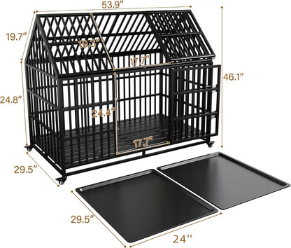 HeavyDuty Dog Crate With Mat For Dogs Double Door Design