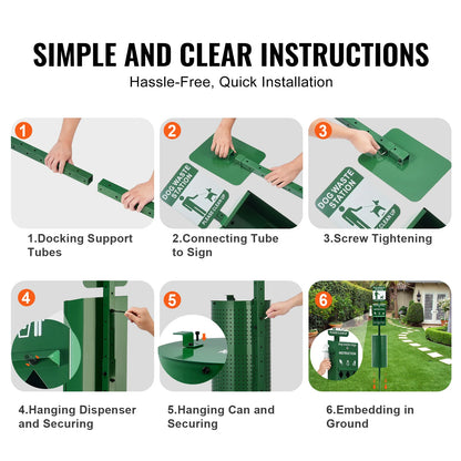 Dog Waste Station With Hand Wash Bottle Bag Dispenser Outdoor