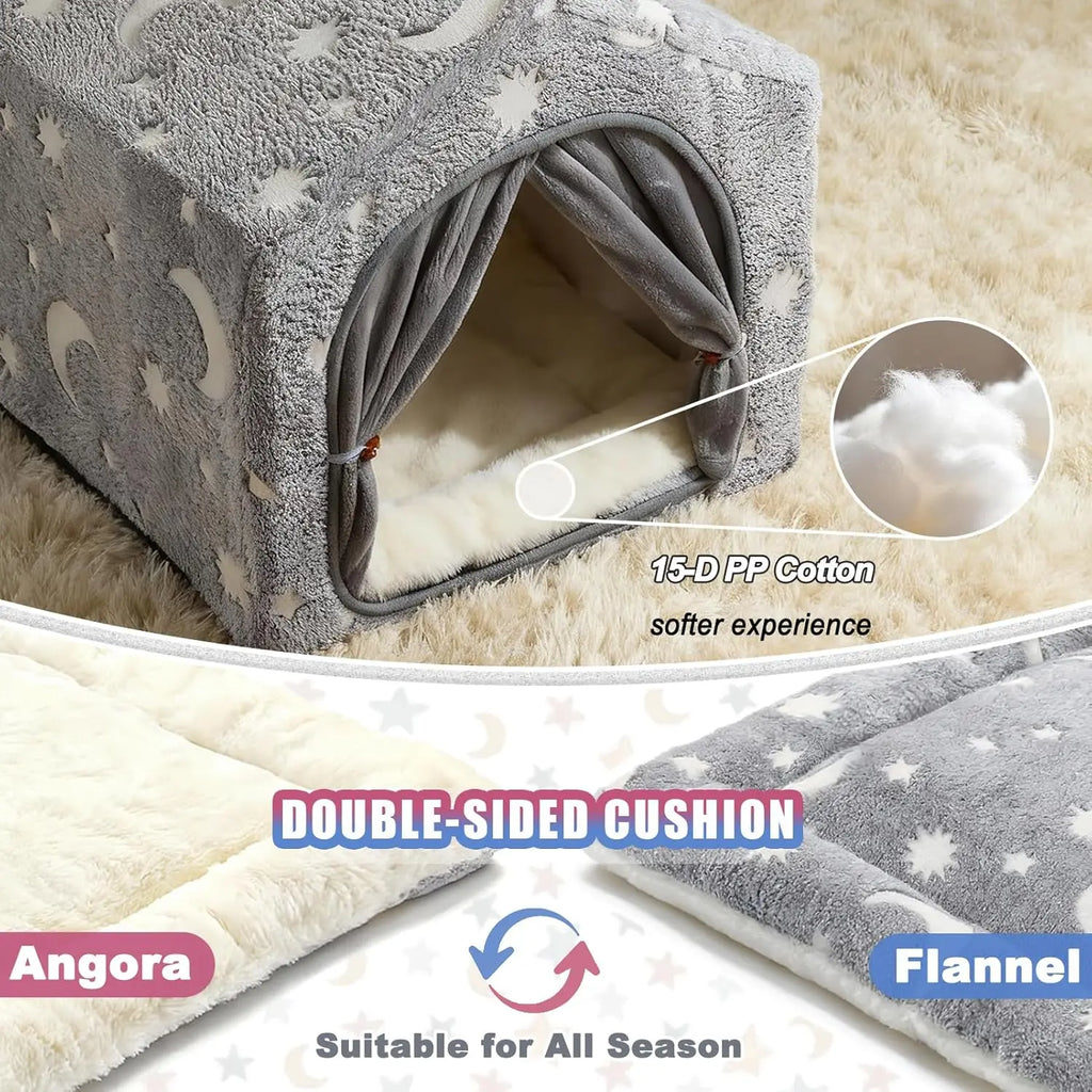 Night Luminous Star Dog Tent With Washable Cave Bed