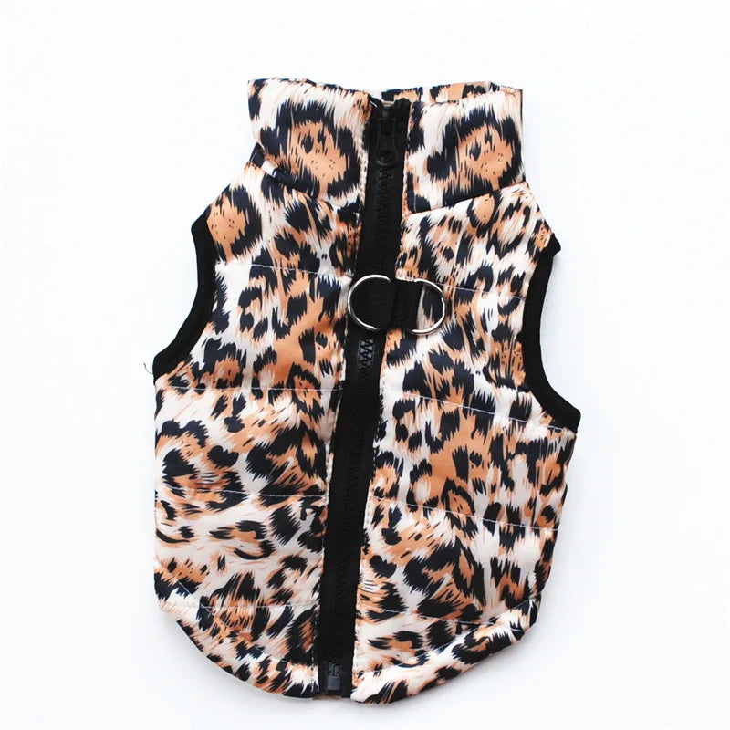 Dog Clothes Winter Camo Skull Butterfly Leopard Vest Coat Warm Pet Hoodie Jacket for Small Medium Dogs  Fashion Puppy Outfit