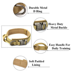 Adjustable Tactical Dog Training Collar And Leash Set Control Handle