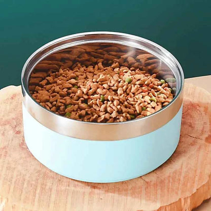 Dog Food Bowl Stainless Steel Dog Bowl Double-layer Water Bowls for Dogs Feeding Non-slip Cat Drinking Bowls Feeder Pet Supplies