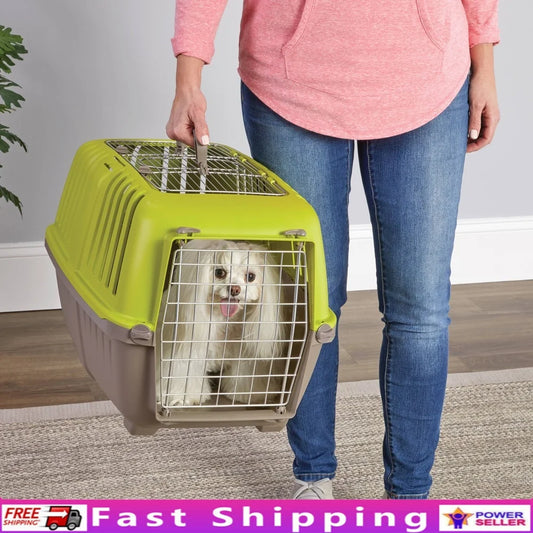 24 Inch Travel Pet Carrier Small Dogs Cats with Steel Door Easy Assembly Portable Durable Design Veterinarian Trips