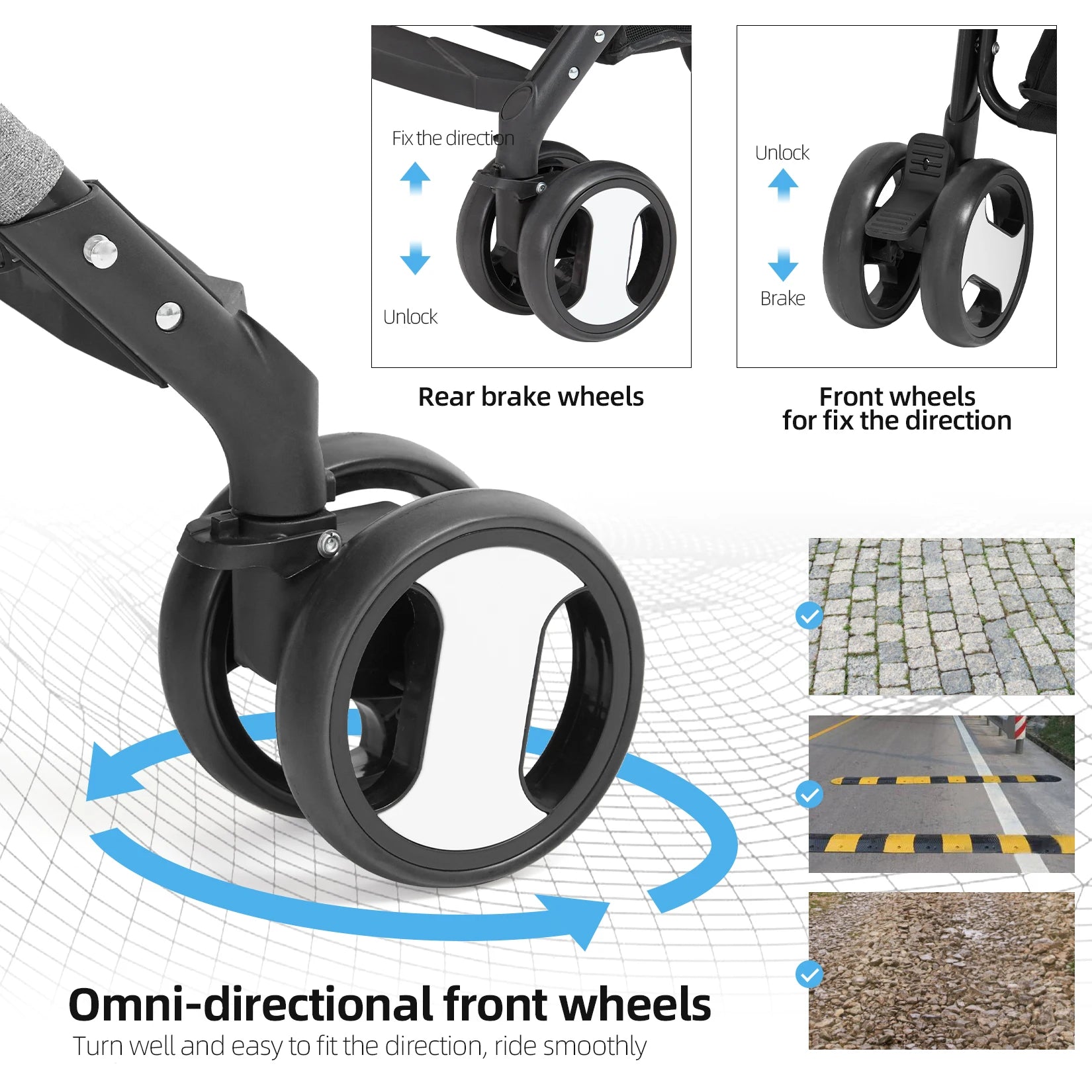 BINGOPAW Large Pet Stroller Pram With Detachable Carrier Cart