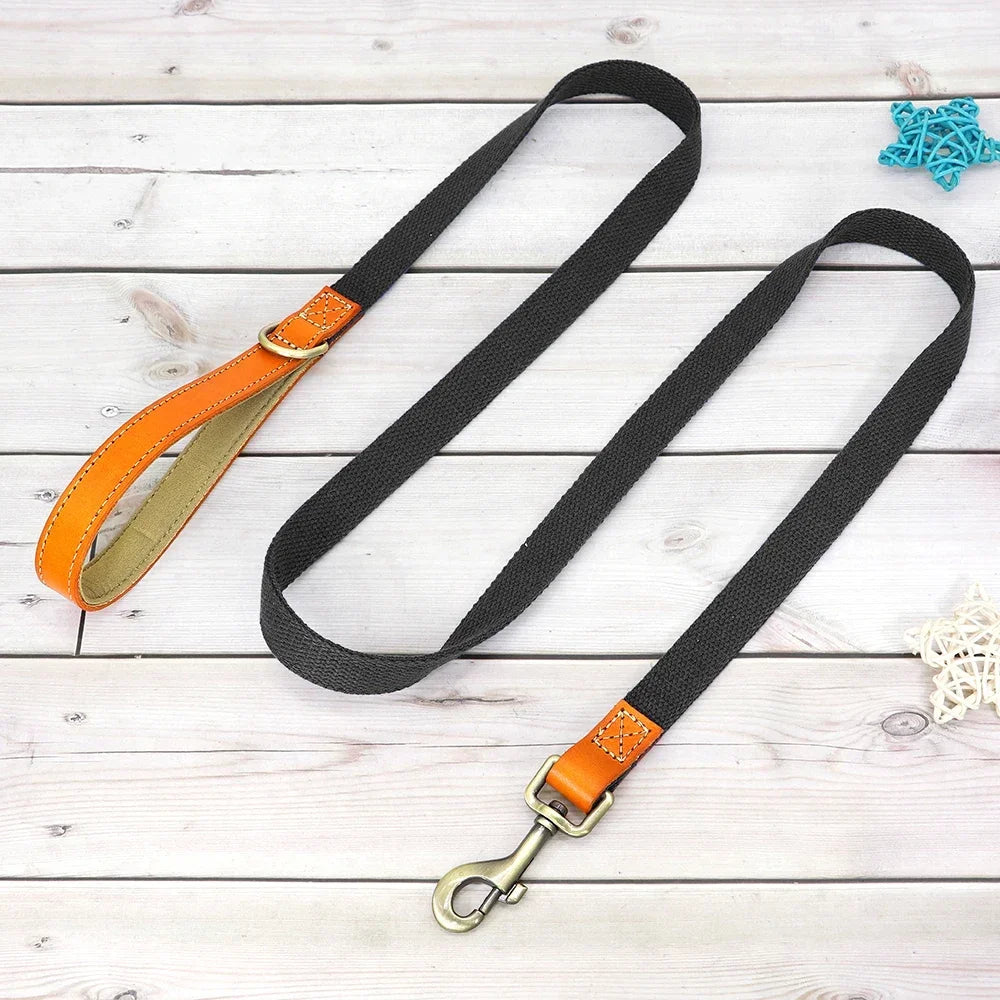 Pet Artist Nylon Custom Dog Collar Leash Set Nameplate ID
