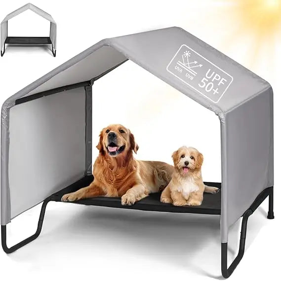 Outdoor Dog Bed With Canopy Shade Shelter Waterproof Sun Protection
