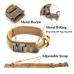 Adjustable Tactical Dog Training Collar And Leash Set Control Handle