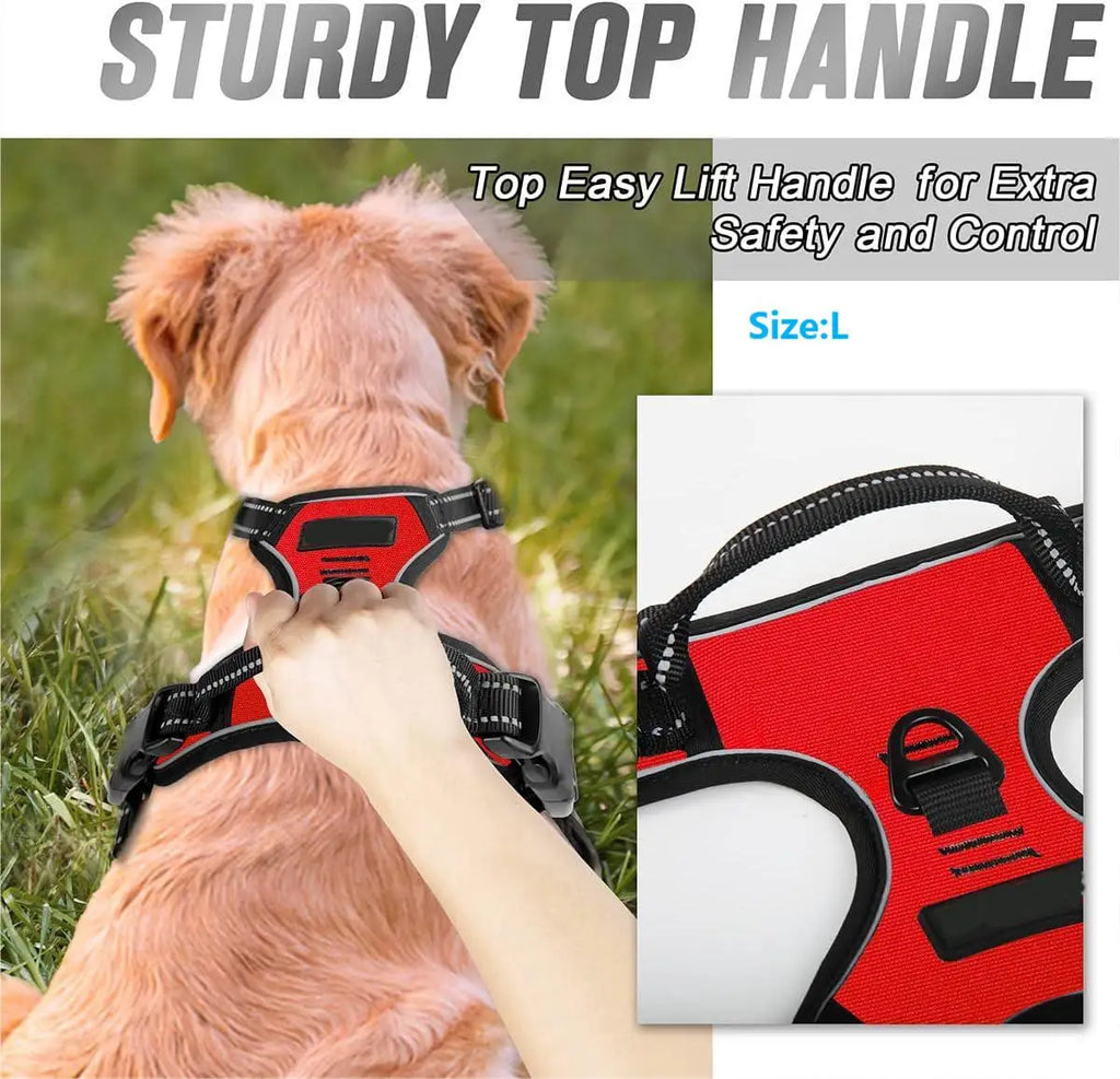 No Pull Dog Harness Front Clip Reflective Heavy Duty Handle