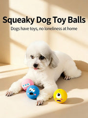 Squeaky Dog Toy With Big Eyes Durable Rubber Dental Ball