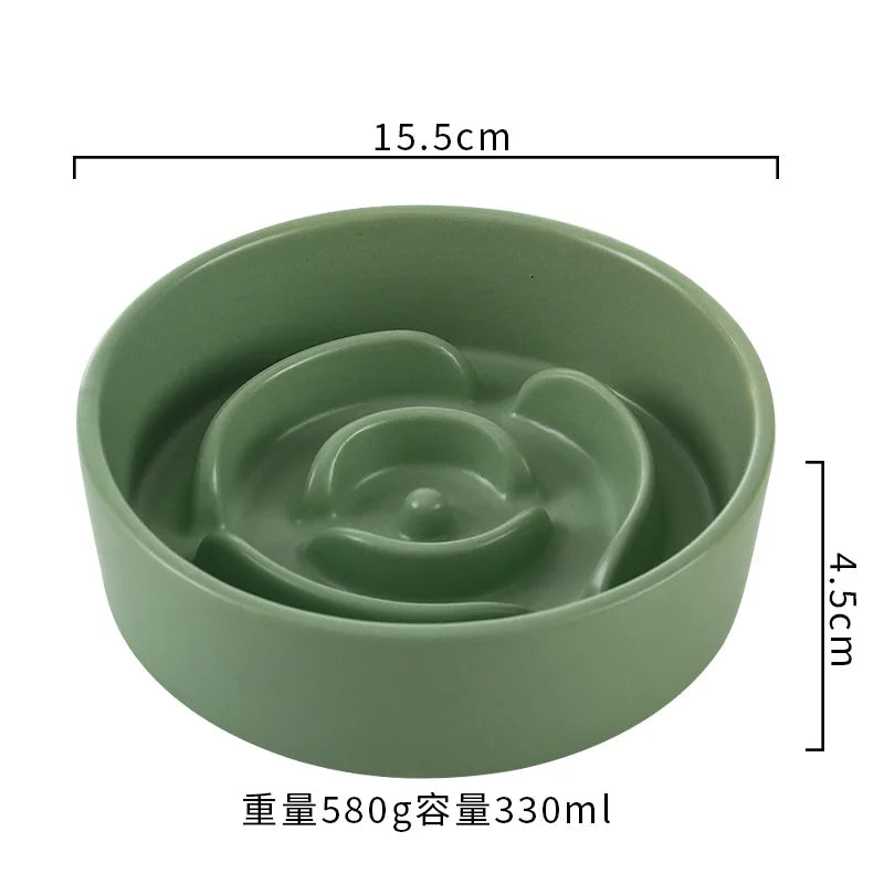 Ceramic Slow Feeder Pet Bowl for Dogs and Cats