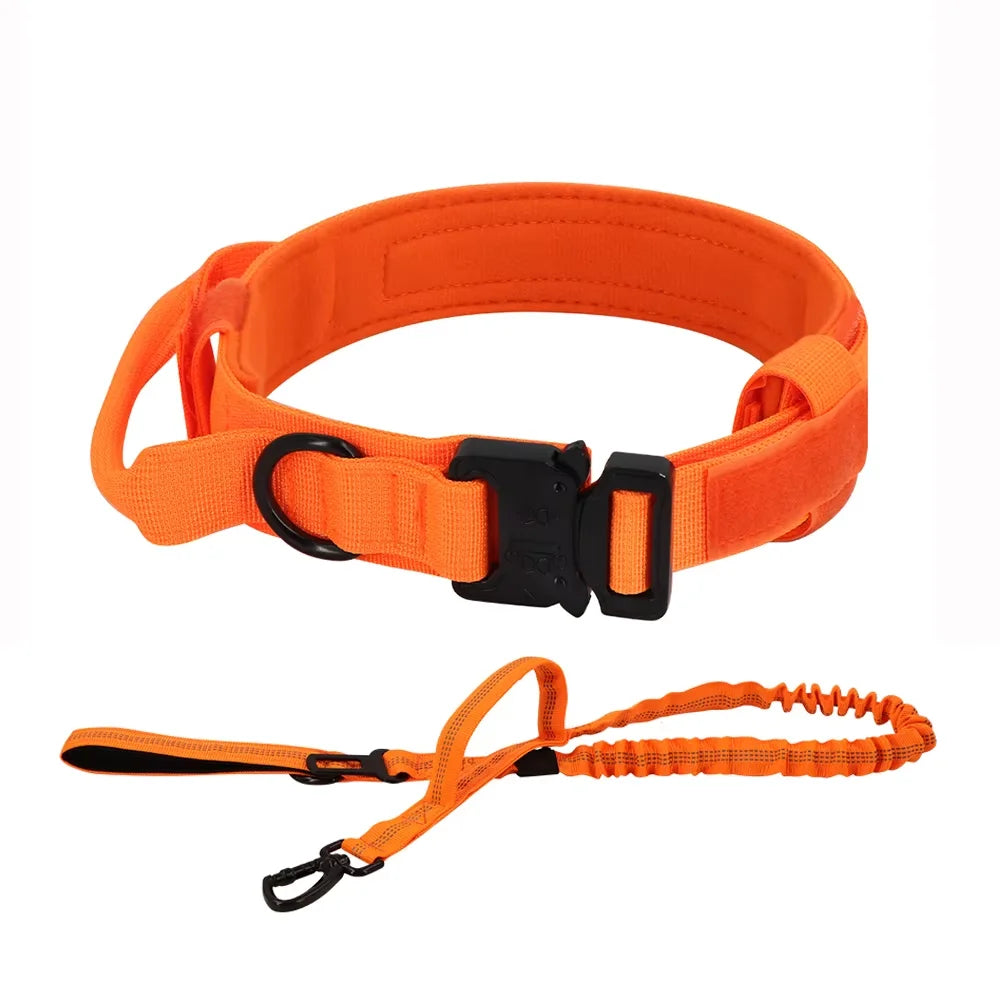Adjustable Tactical Dog Training Collar And Leash Set Control Handle