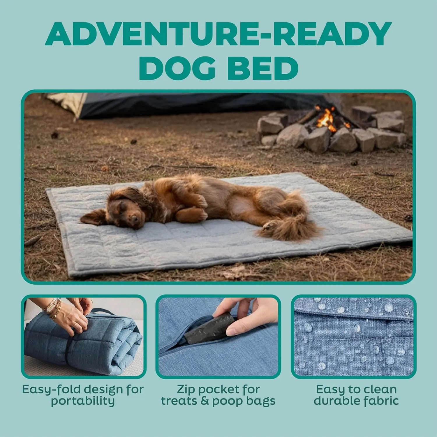 Portable Travel Dog Bed Water Resistant Mat For Pets