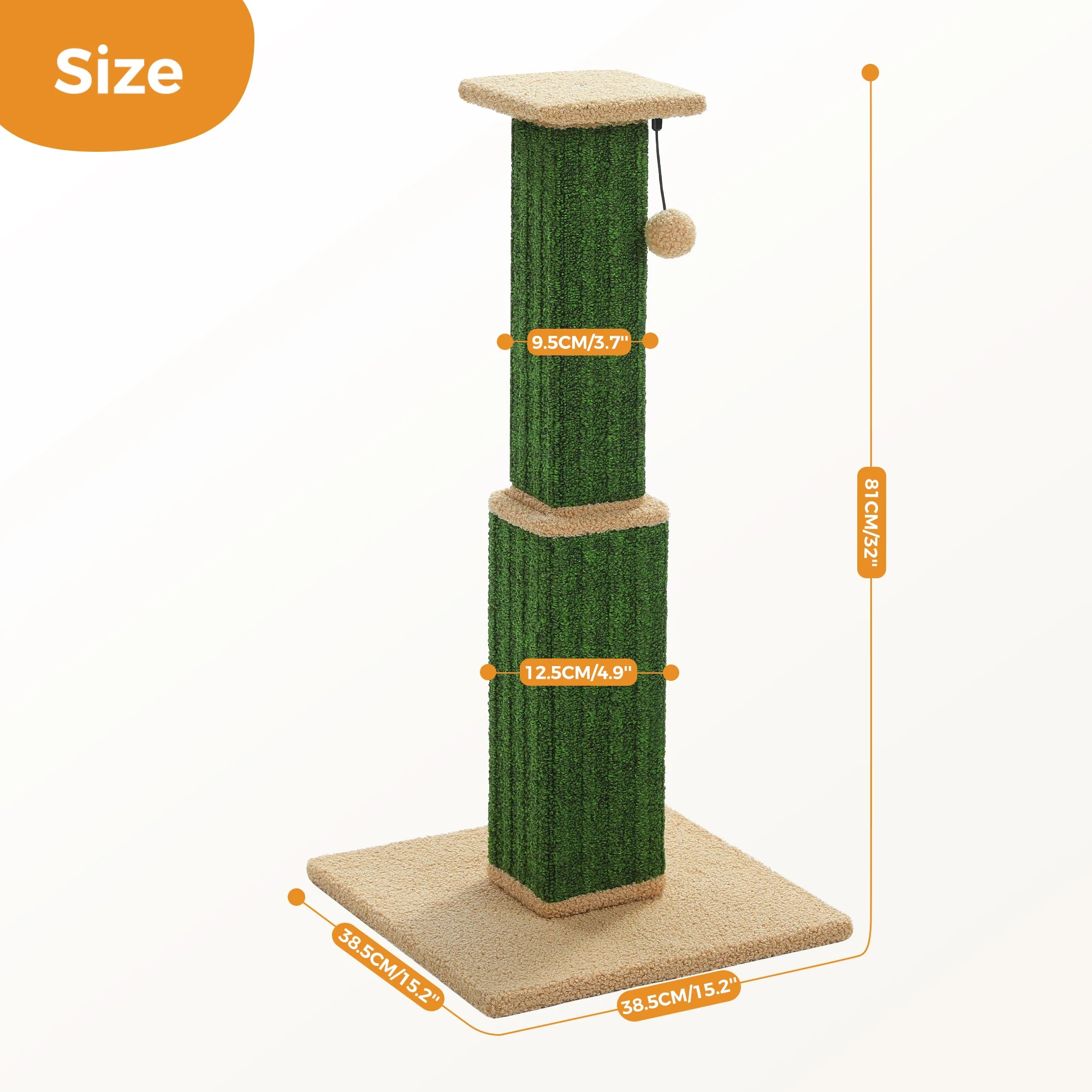 PAWZ Road Cat Scratcher With Woven Sisal Ball Toy Indoor