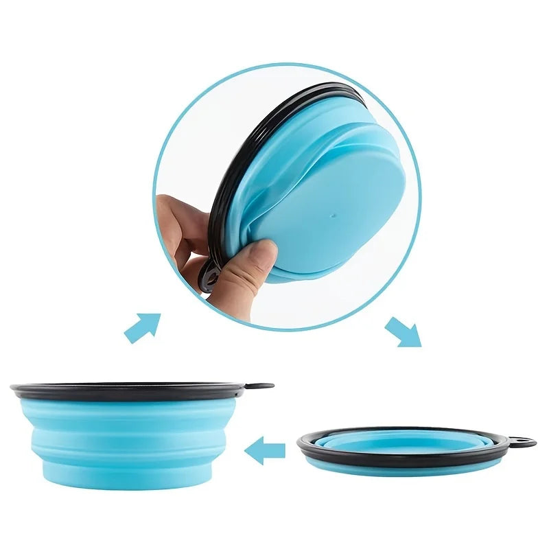 Portable Pet Food Bowl Collapsible Silicone TPR Travel Water Bowl