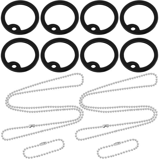 8 Pcs Dog Tag Silicone Military Engraved Dog Tag with 4 Stainless Steel Chain Black Army Pet Tags Cover Rubber ID Prot