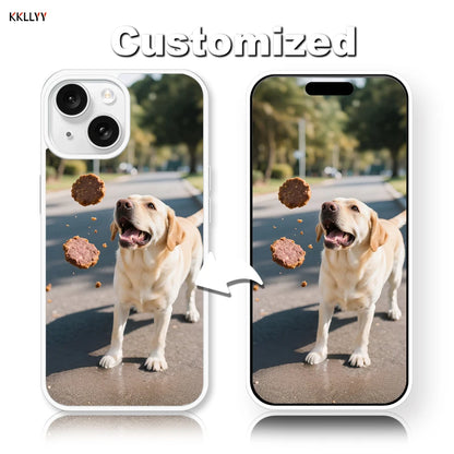 Magnetic Pattern Customized Acrylic Matte Phone Case For iPhone16 15 14 13 12 11 Pro Max XS Shockproof birthday gift pet dog