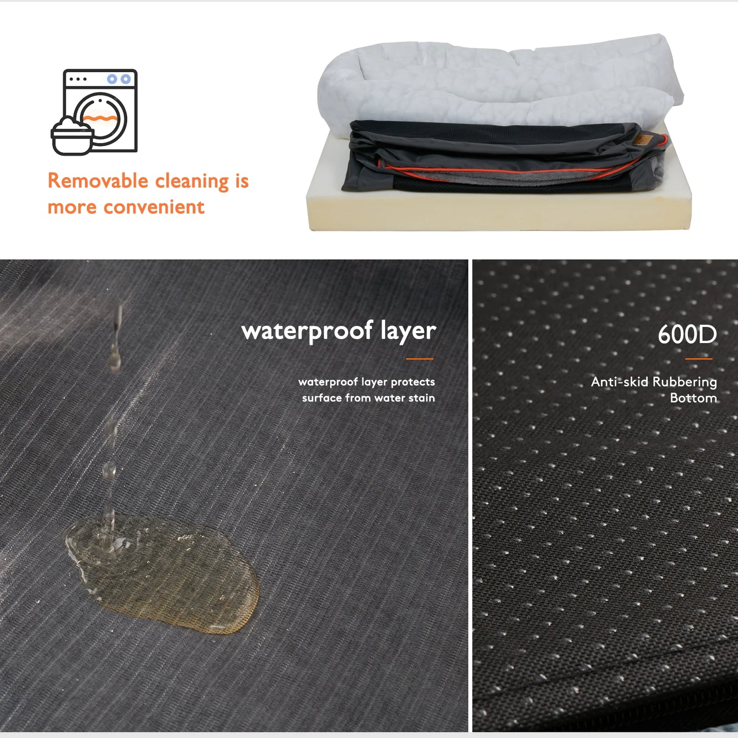 BINGOPAW Dog Bed Soft Comfortable Anti Allergy Fleece Waterproof