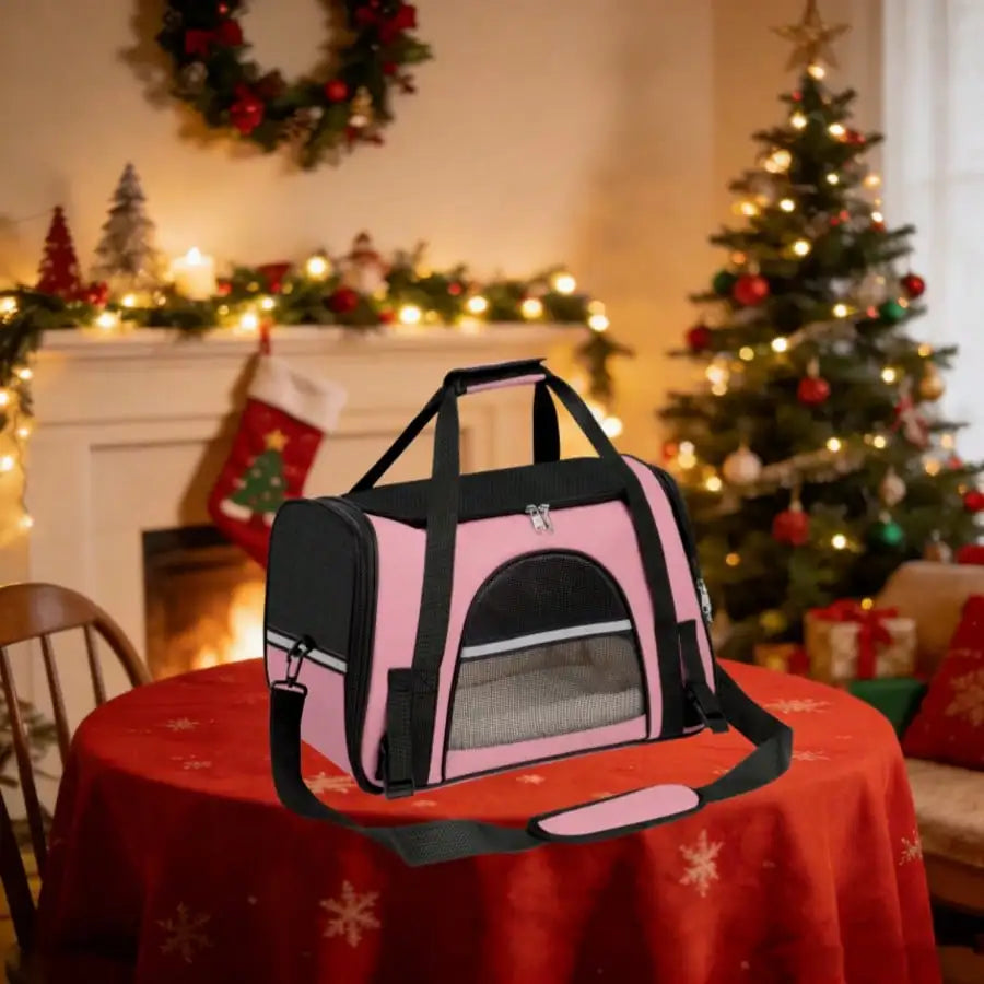 Breathable Pet Carrier Bag Airline Approved Foldable Pet Travel Carrier Secure Anti Escape Zipper Ventilated Spacious Collapsible Cat Dog Carrier Handbag With Shoulder Strap For Small Puppy Kitten Outdoor Car Travel