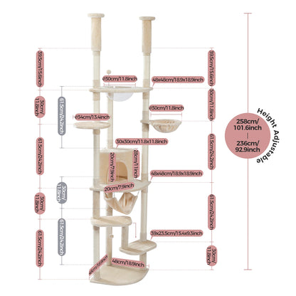 PAWZ Road Multi Level Tall Cat Tree For Indoor Cats