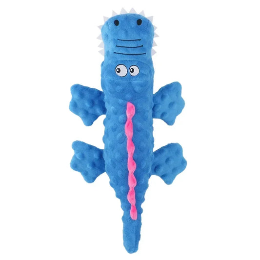 Soft Plush Pet Dog Squeaky Chew Toys Stuffed Crocodile for Small Large Dogs Cat Cute Interactive Squeak Toy Durable
