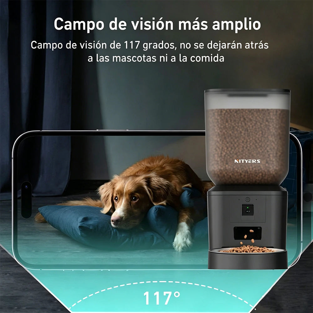 Nityers Automatic Cat Feeder 1080P Camera 5G WiFi Night Vision