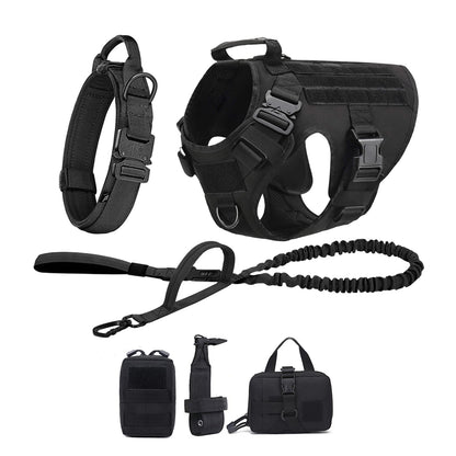 PETRAVEL Tactical Dog Harness Leash Molle Pouches For German Shepherds