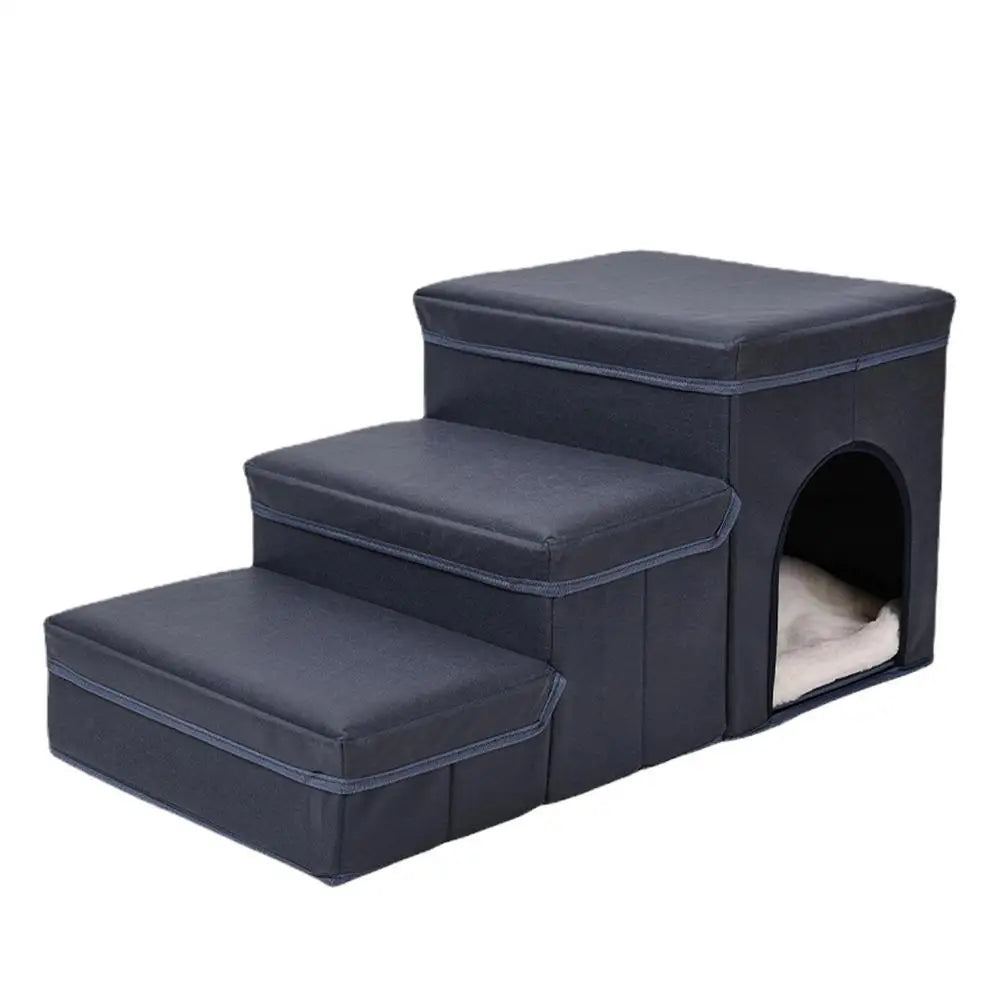 Foldable Dog Steps Dog Stair Portable Dog Steps Pet Home Ladder with Storage Box Heavy Duty Dog Steps For Home Sofa Bed