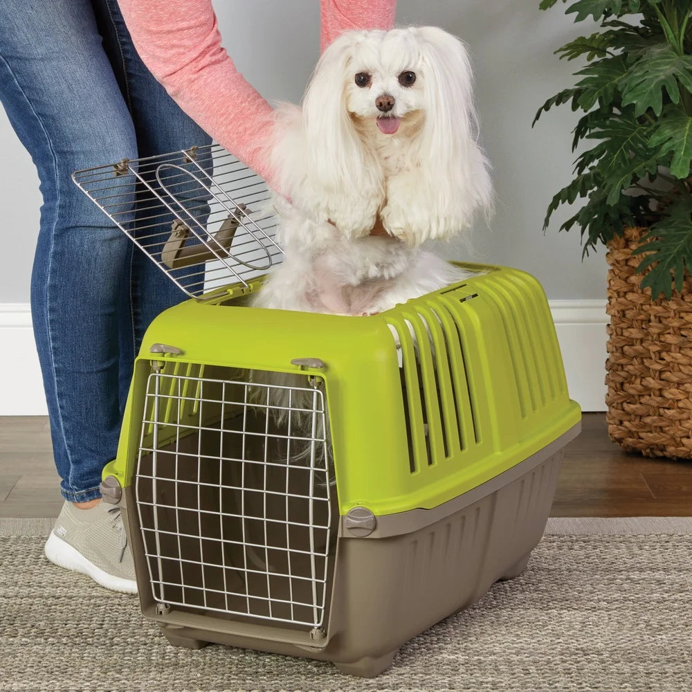 24 Inch Travel Pet Carrier Small Dogs Cats with Steel Door Easy Assembly Portable Durable Design Veterinarian Trips