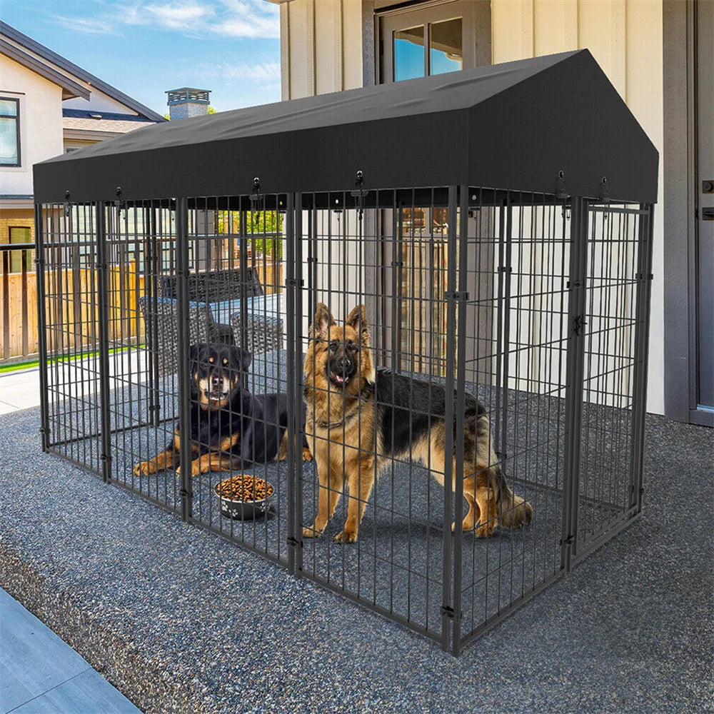 BORWARTH Heavy Duty Dog Kennel Welded Metal Playpen Enclosure