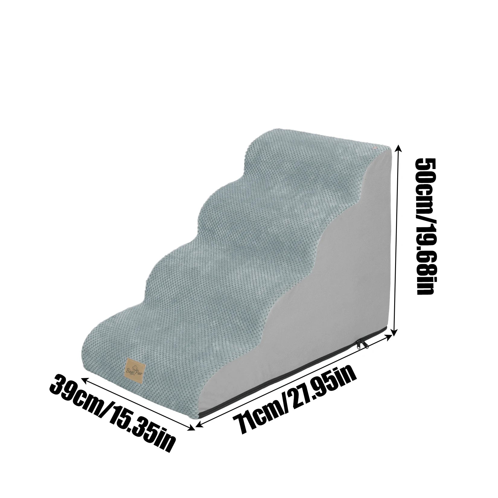 High Density Foam Curved Dog Stairs for High Beds 3/4/5 Tiers Dog Ramp Steps for Small Dog