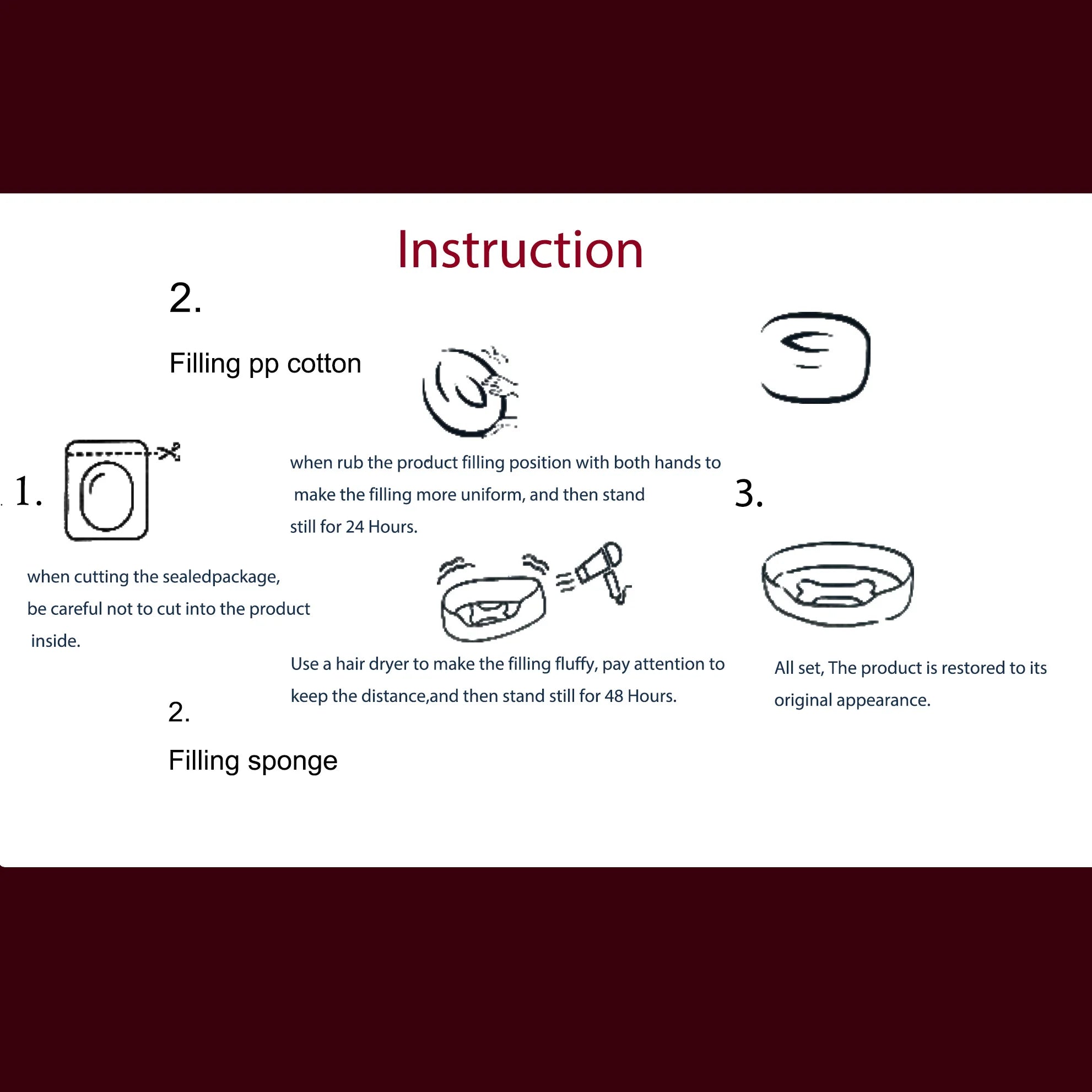 NONECN Comfortable Rectangular Dog Bed Removable Machine Washable Cover