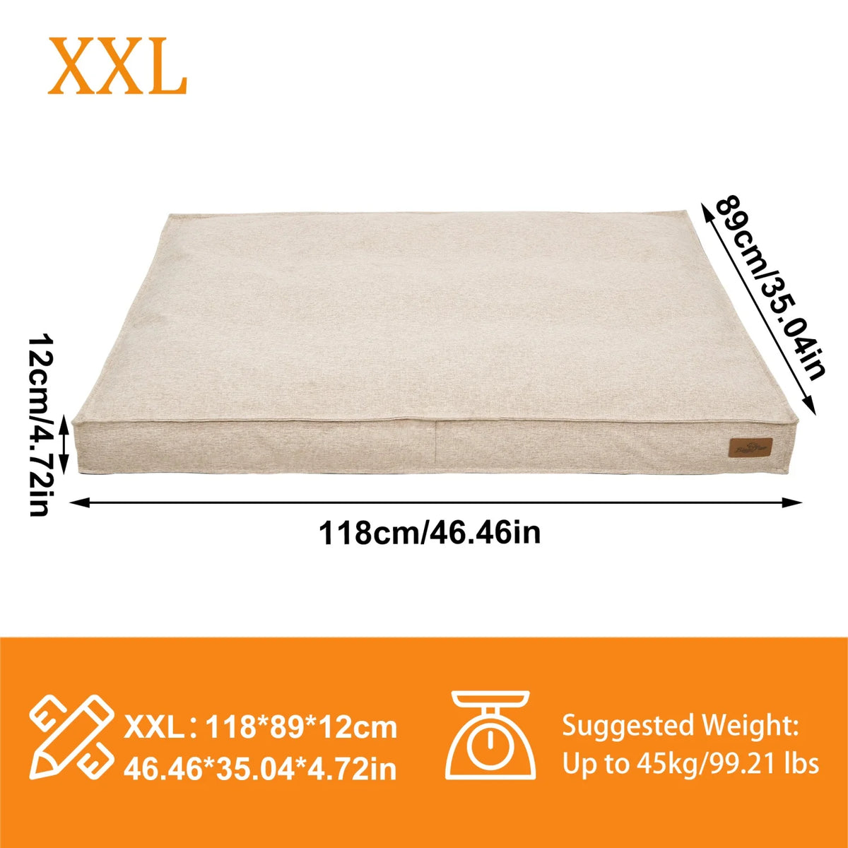 M/L/XL/2XL Dog Beds Cozy Cushion for Medium Large Dogs Rectangular Pet Bed Sleep Mat with Linen Cover Foam Base Waterproof Lining