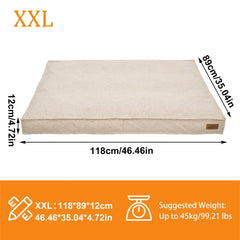 M/L/XL/2XL Dog Beds Cozy Cushion for Medium Large Dogs Rectangular Pet Bed Sleep Mat with Linen Cover Foam Base Waterproof Lining