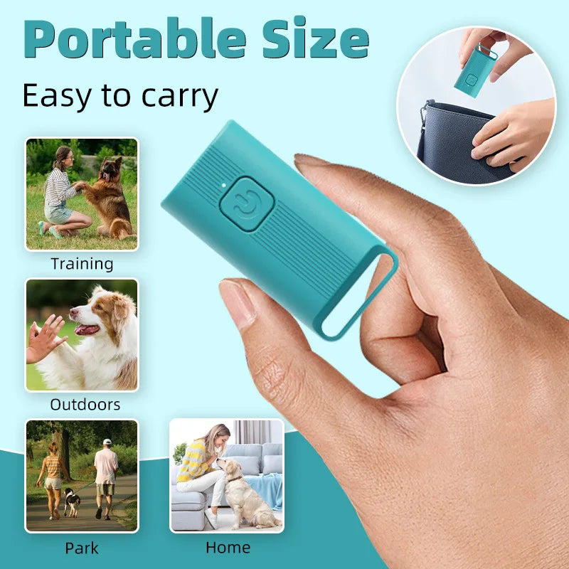 5-meter range ultrasonic anti-barking device, portable dog repeller, USB rechargeable, suitable for indoor/outdoor training use