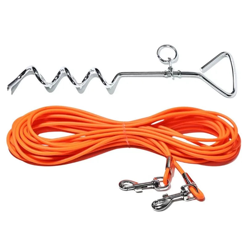ZhejiangDog Heavy Duty Dog Tie Out Cable With Ground Stake