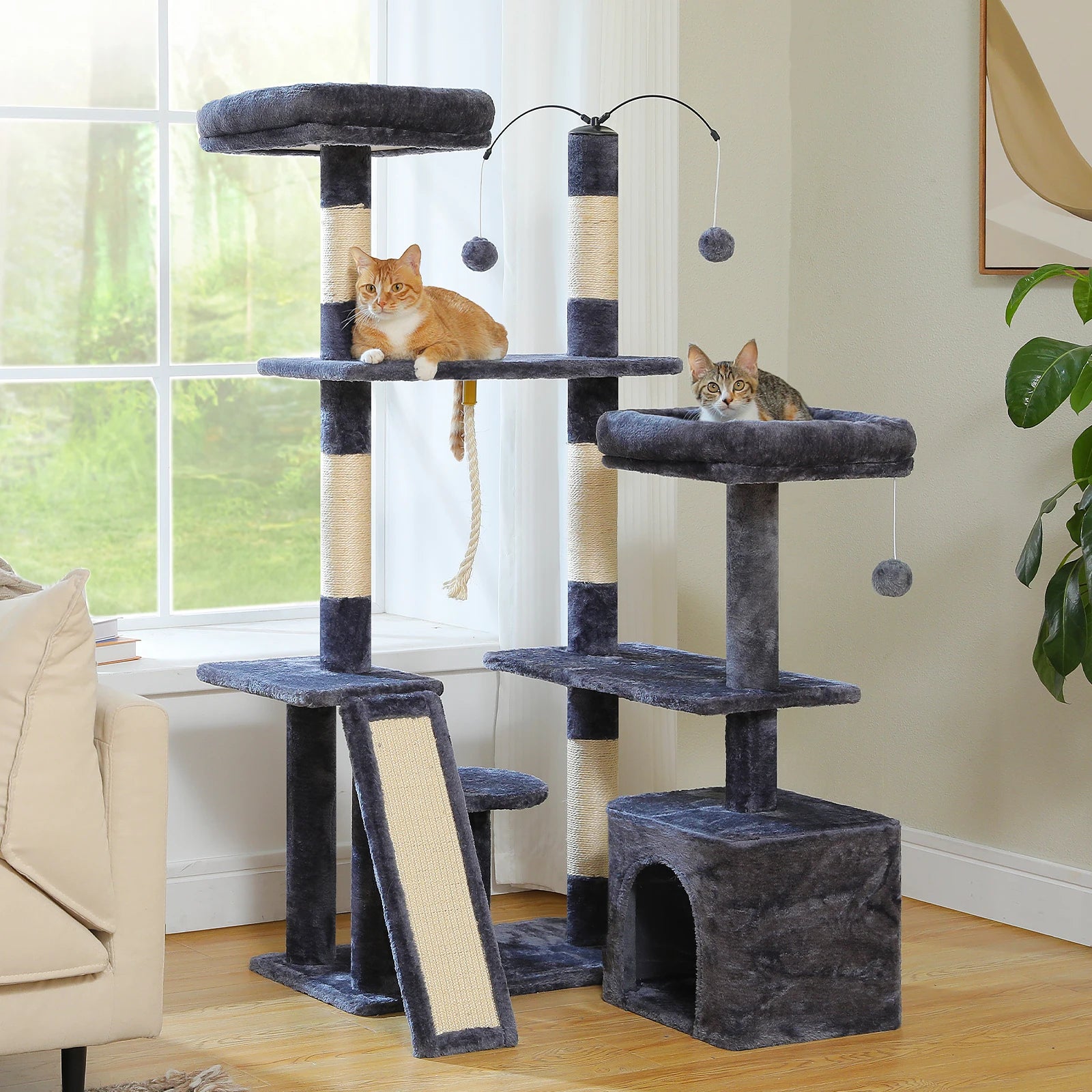 PAWZ Road Multi-Level Cat Tree Tower with Sisal Scratching Posts