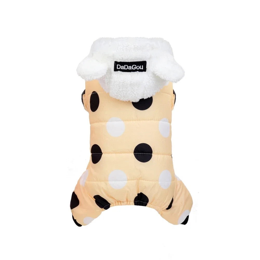 Winter Pet Hoodies Coat Cotton Clothes Dot Sweatshirt Super Warm Jumpsuit For Puppy Small Dogs Chihuahua Doggie Jacket Jumpsuit