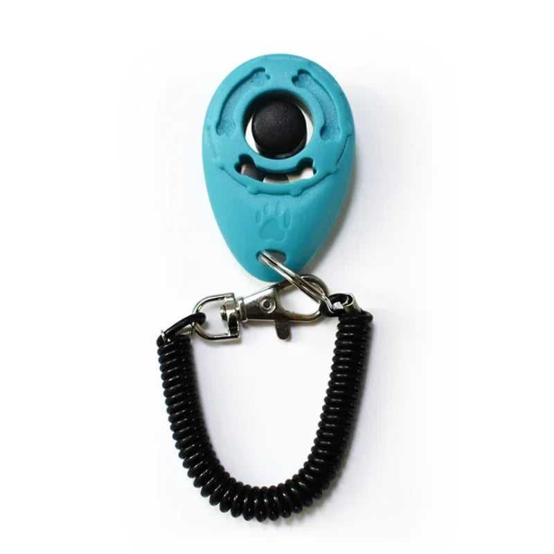 2 in 1 Dog Training Clicker Pet Plastic New Dogs Click Trainer Aid Tools Adjustable Wrist Strap Sound Key Chain Dog Supplies