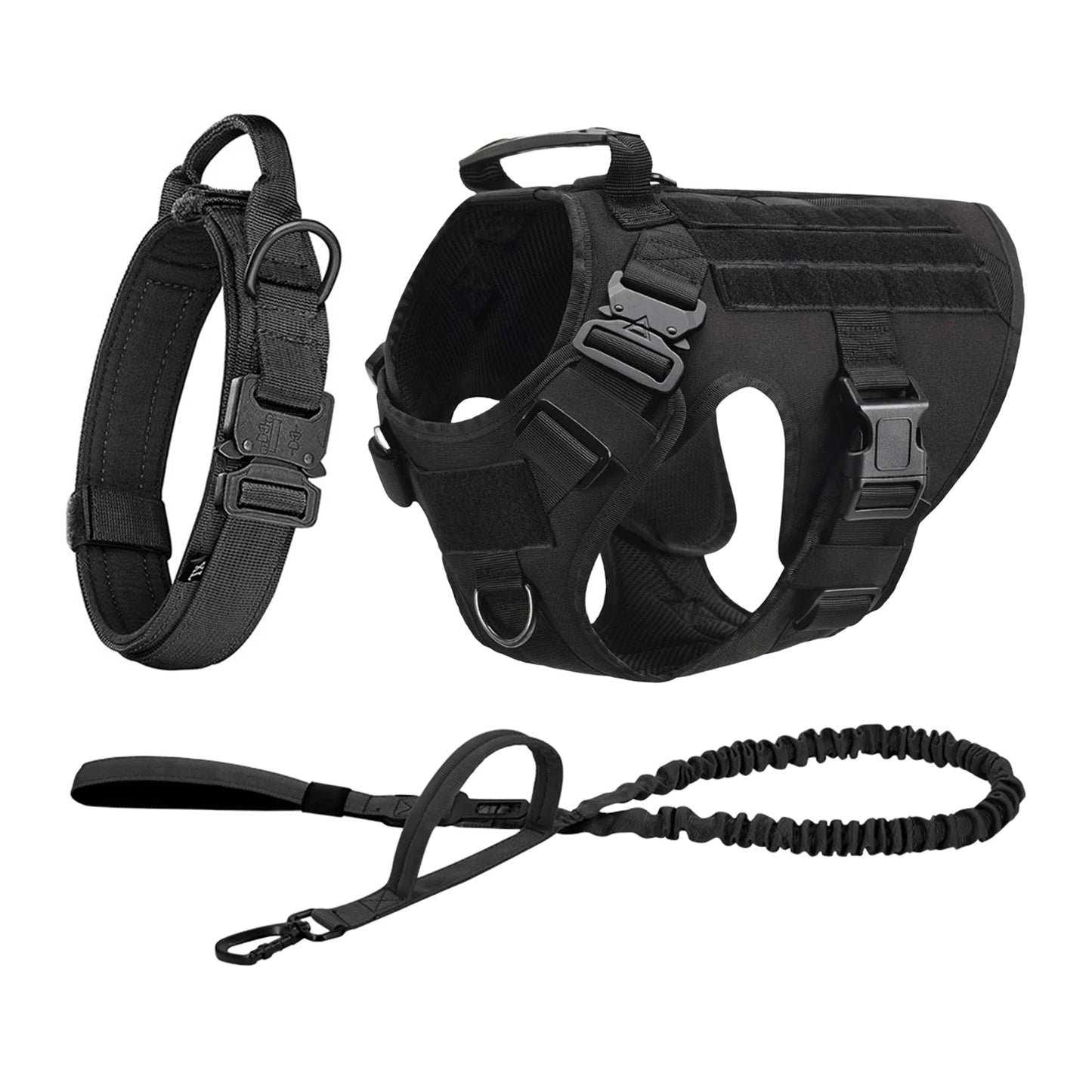 PETRAVEL Tactical Dog Harness Leash Molle Pouches For German Shepherds