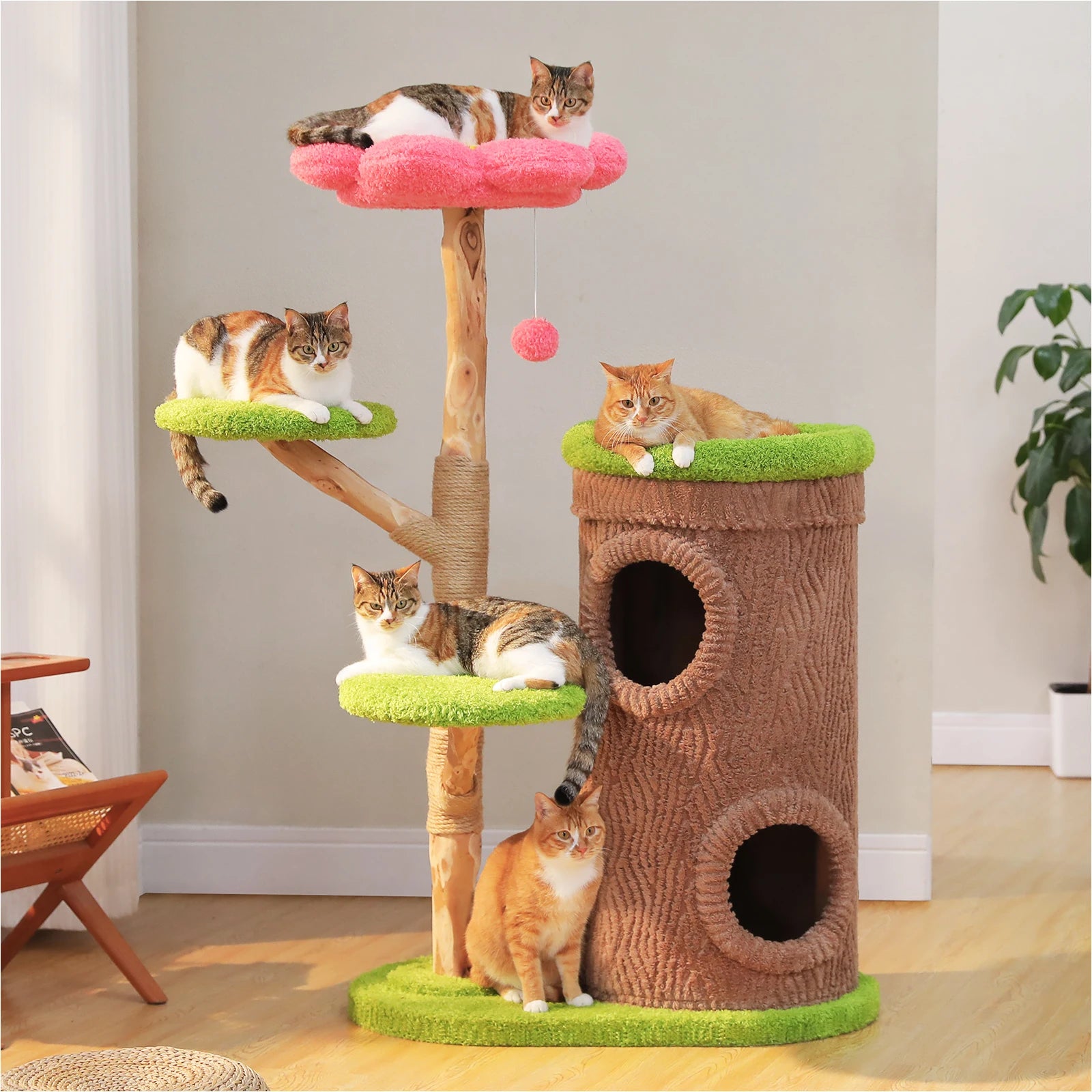 PAWZ Road Cat Tree Tower With Four Condos Luxury Indoor
