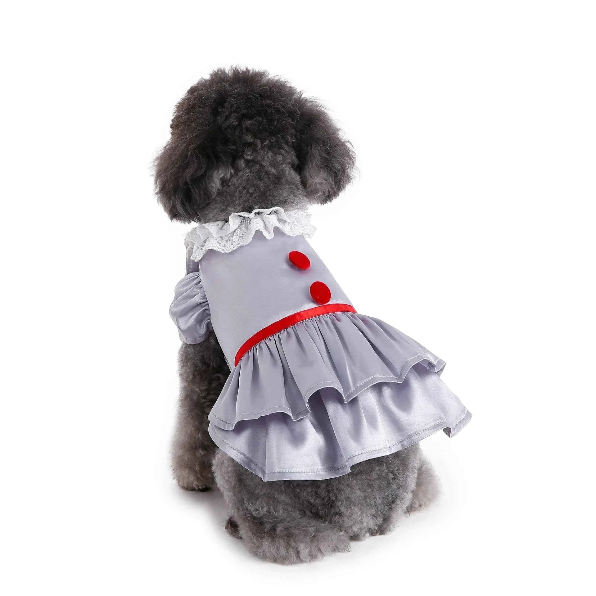 Halloween Pet Costume Joker Dress Apparel Wizard Dog Clothes Witch Costume Devil Cosplay Stephen King's It dress