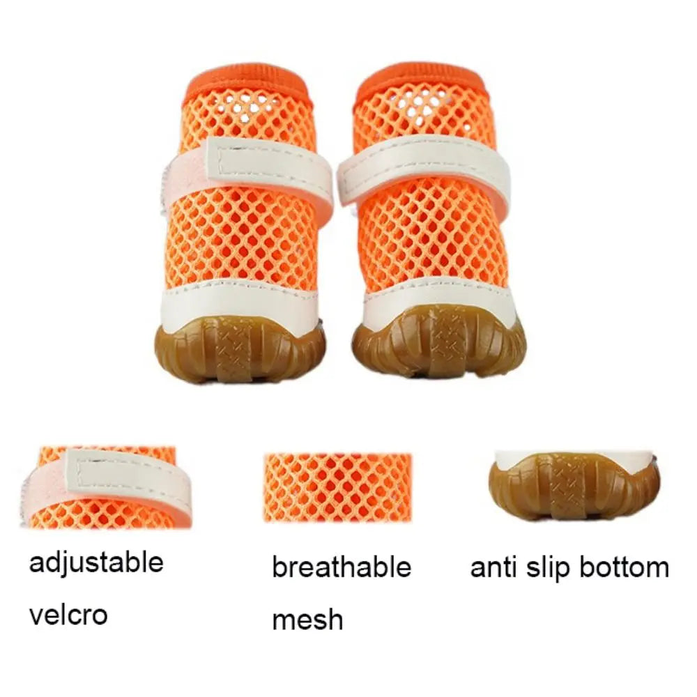 Su Dog Shoes Breathable Dog Net Shoes Soft PVC Hollow Out Dog Shoes Anti-Slip Dog Sandals Shoes Outdoor