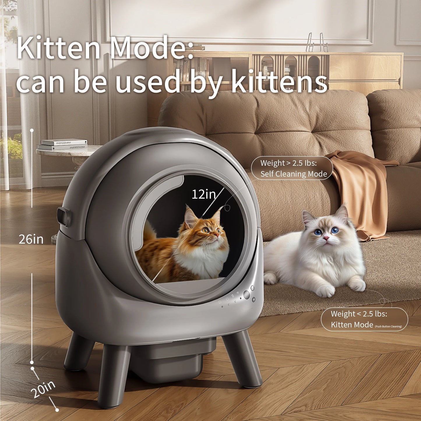 Pet Harmony Supplies Self Cleaning Litter Box Multi Cat