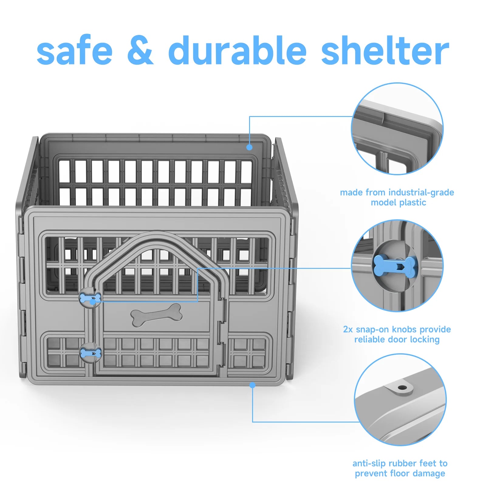 4 Panels Plastic Pet Playpen Indoor Outdoor Dog Fence, Foldable Puppy Exercise Pen for Small Medium Pets
