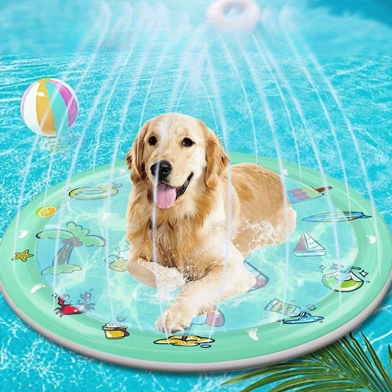 Outdoor Pet Sprinkler Pool Mat For Dogs Summer Fun