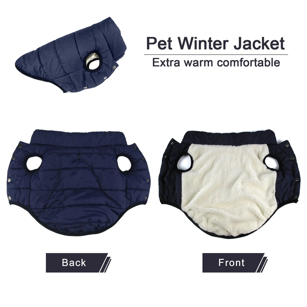 NONECN Winter Dog Jacket With Fleece Lining For Cold Weather