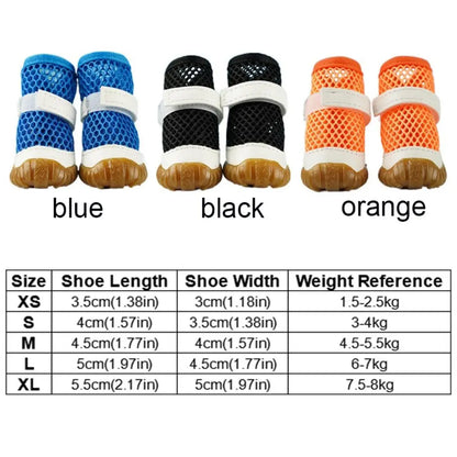 Su Dog Shoes Breathable Dog Net Shoes Soft PVC Hollow Out Dog Shoes Anti-Slip Dog Sandals Shoes Outdoor