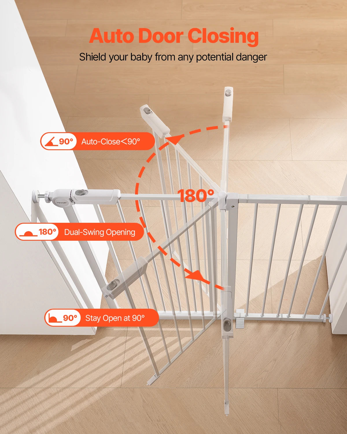 SucceBuy Baby Gate Walk Through for Dogs and Kids