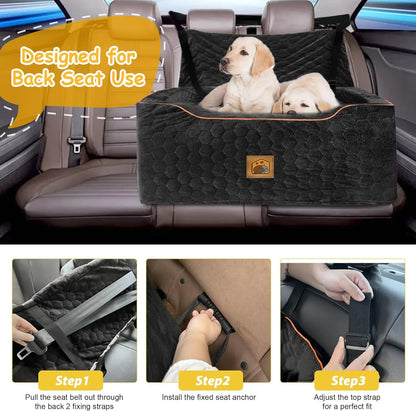 Dog Car Seat for Medium/Large Dogs, Washable Dog Booster Seat Under 60 lbs or 2 Small Dogs, Multi-Functional Pet Car Seat
